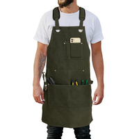 Logo personnalisé charpentier BBQ tabliers d'atelier tablier de travail en toile cirée robuste 16 oz pour hommes avec poches à outils