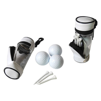 Détachable personnalisé Mini Golf accessoires pochette en cuir cylindre Golf Tee balle sac de rangement avec fenêtre en PVC pas cher en gros
