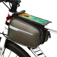 Sac de support de téléphone de vélo en cuir PU Vintage sacs de Tube supérieur de cadre étanche avec Logo personnalisé pour le cyclisme