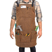 Tablier de travail du bois pour hommes avec 9 poches à outils pour menuisier Tablier de soudage en toile cirée durable pour jardinier mécanicien B
