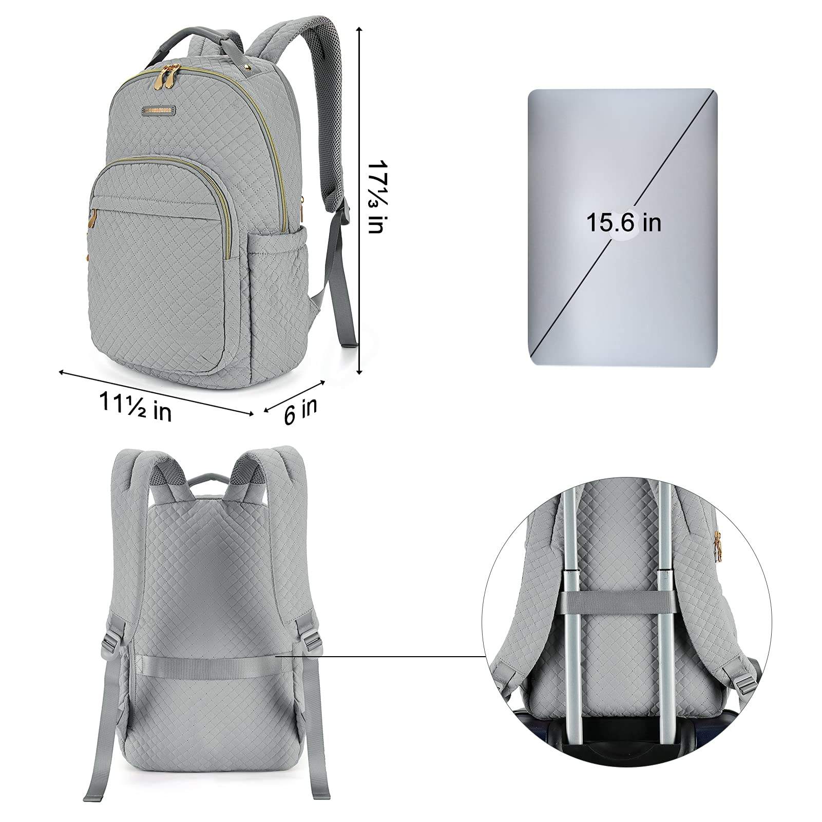 15.6inch Notebook Casual Computer Bag for Work Travel Business College Large Women Laptop Backpack