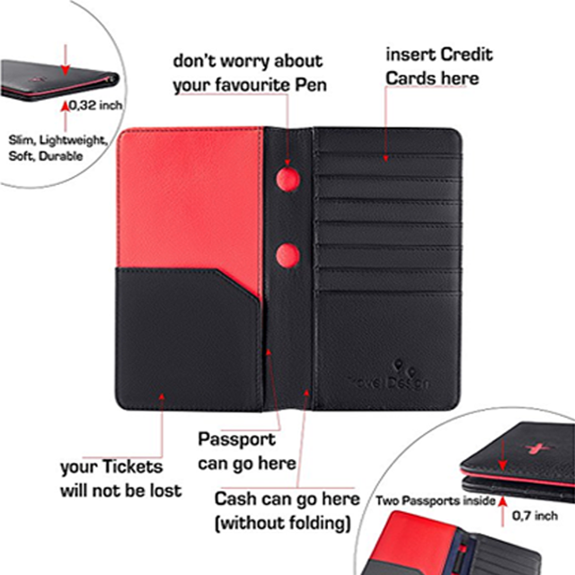 PU cuir hommes femmes carte portefeuille passeport pochette RFID bloquant passeport titulaire voyage affaires porte-carte