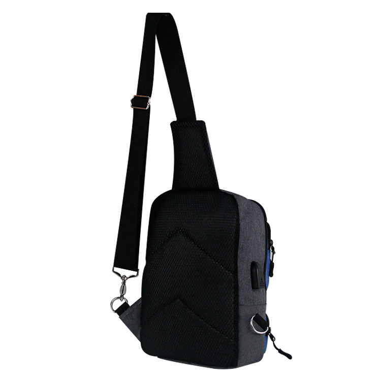 Mode affaires décontracté hommes poitrine sac unique épaule sac à dos USB fronde sac à bandoulière Pack