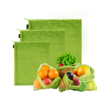 LFGB a certifié le sac réutilisable de produit de maille de chaîne de sacs à provisions de légumes de RPET réutilisé par Eco