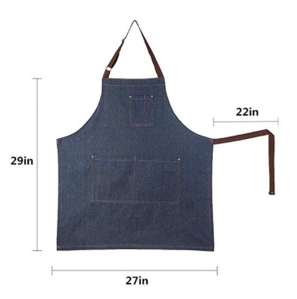 wholesale Tablier de chef de cuisine 100% coton tablier en toile denim personnalis&eacute; pour hommes / femmes
