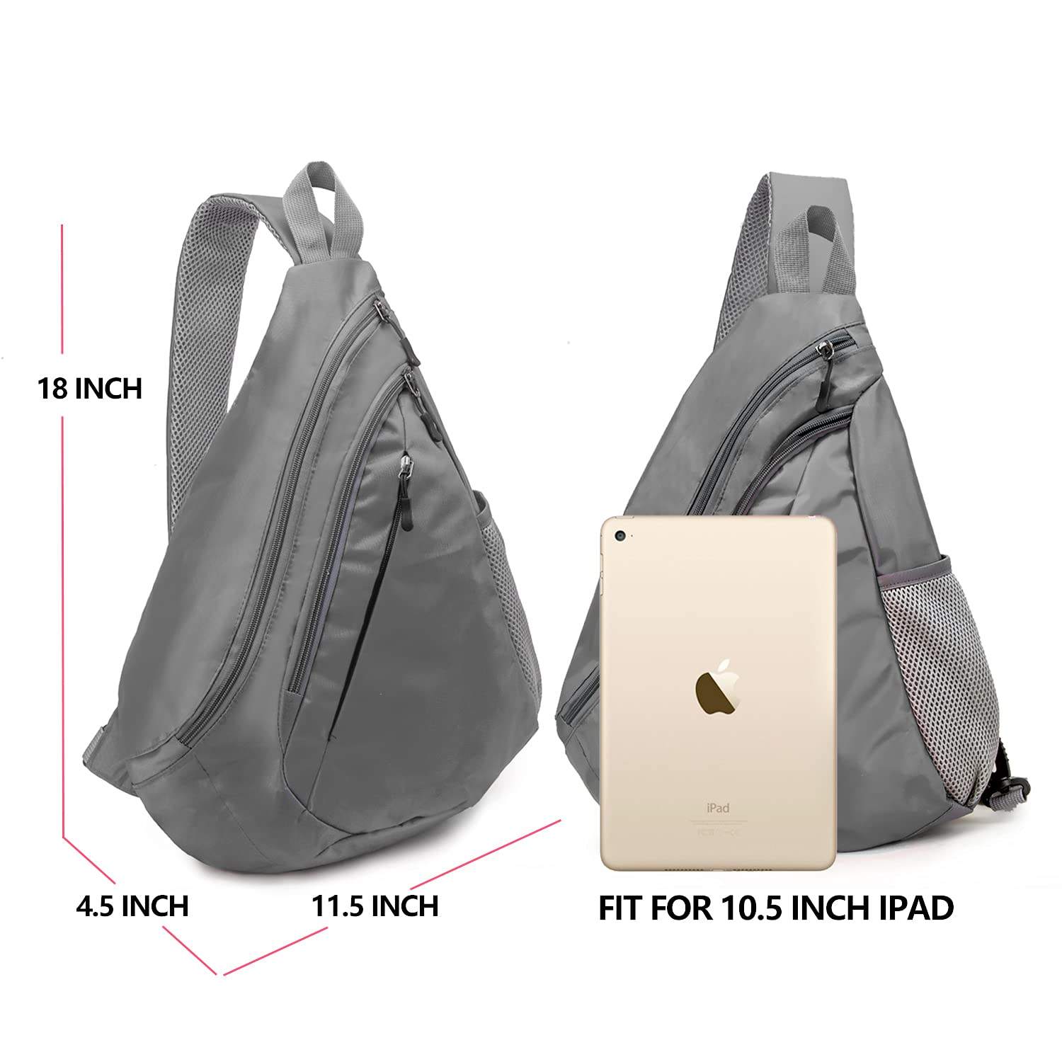 Sac à bandoulière personnalisé étanche sac à bandoulière léger voyage randonnée sac à dos pour femmes hommes enfant gris