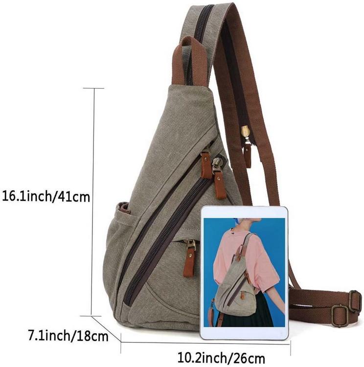 Bonne qualité unisexe sac à bandoulière poitrine épaule sac à dos personnalisé coton toile sac à bandoulière pour hommes femmes