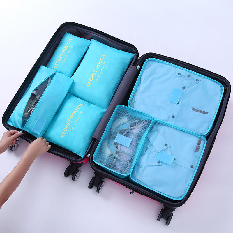 7 pièces cubes d'emballage personnalisés pour voyage organisateur de voyage pliable cubes d'emballage ensemble pour hommes et femmes
