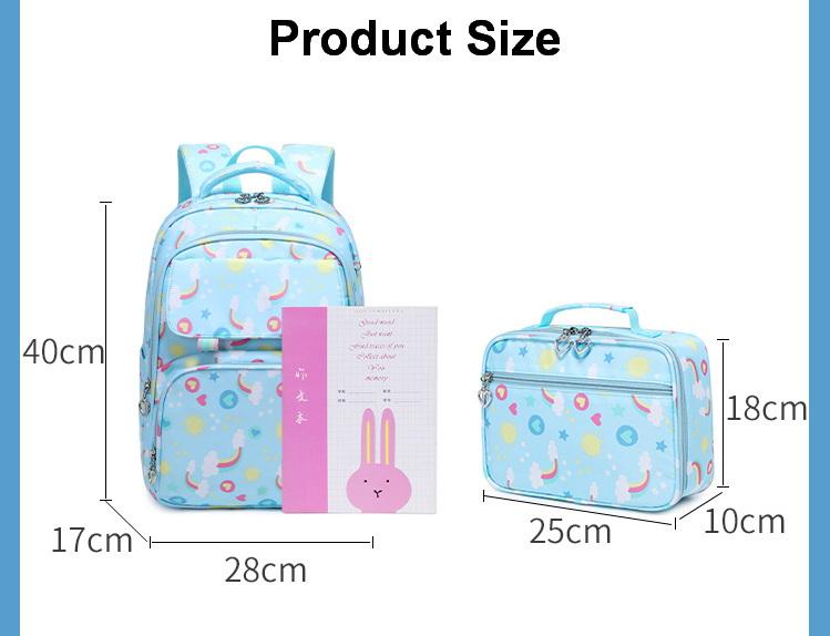Amazon's New Cute Print Two-piece Backpack Étudiants du primaire et du secondaire Sac à dos étanche pour fille