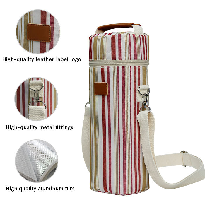 Bouteille de vin isolée en gros sac isotherme isolation thermique bouteille d'eau potable sac de ceinture de transport