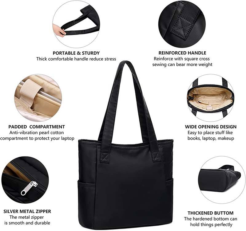 mode femmes personnalisé impression par sublimation logo sac fourre-tout sac à main grand sac à bandoulière de voyage avec compartiment pour ordinateur portable