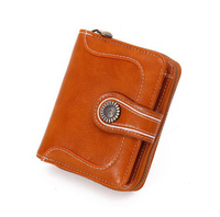 Offre spéciale Vintage femmes portefeuilles en cuir à deux volets dames sac à main à glissière grande capacité porte-carte de crédit pochette portefeuille