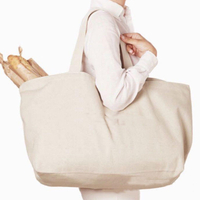 Réutilisable en gros femmes épicerie réutilisable sac à main pliable épais toile coton écologique sacs à provisions