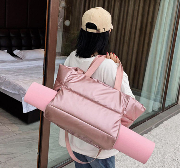 Dame filles étanche puffer sac messenger gonflé sac de sport en nylon matelassé sac fourre-tout pour femme voyage et sport