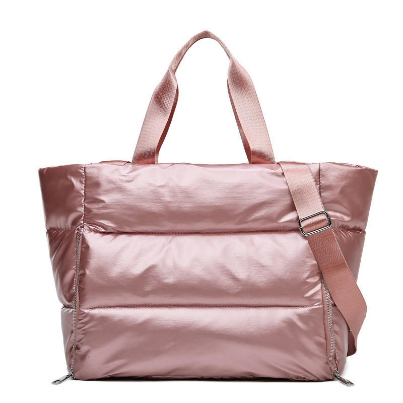 Dame filles étanche puffer sac messenger gonflé sac de sport en nylon matelassé sac fourre-tout pour femme voyage et sport