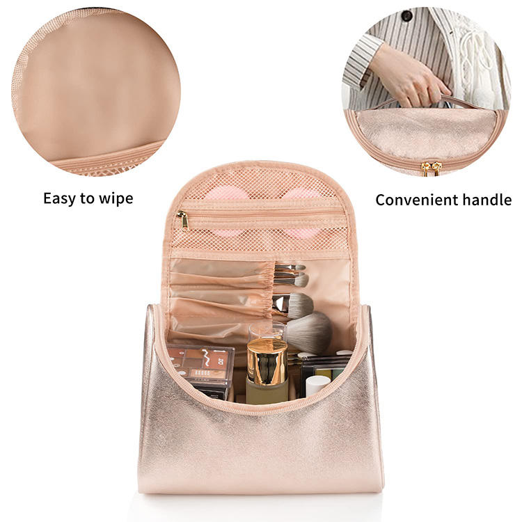 Usine de cosmétiques en cuir PU imperméable à l'eau en gros sac de maquillage de luxe sac organisateur de toilette