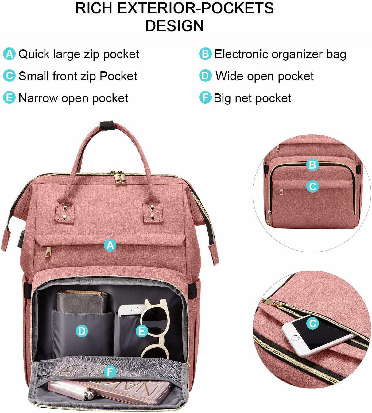2022 usine Logo personnalisé femmes voyage sac d'école sac à dos avec Port Usb grand mignon sacs à dos pour ordinateur portable en gros