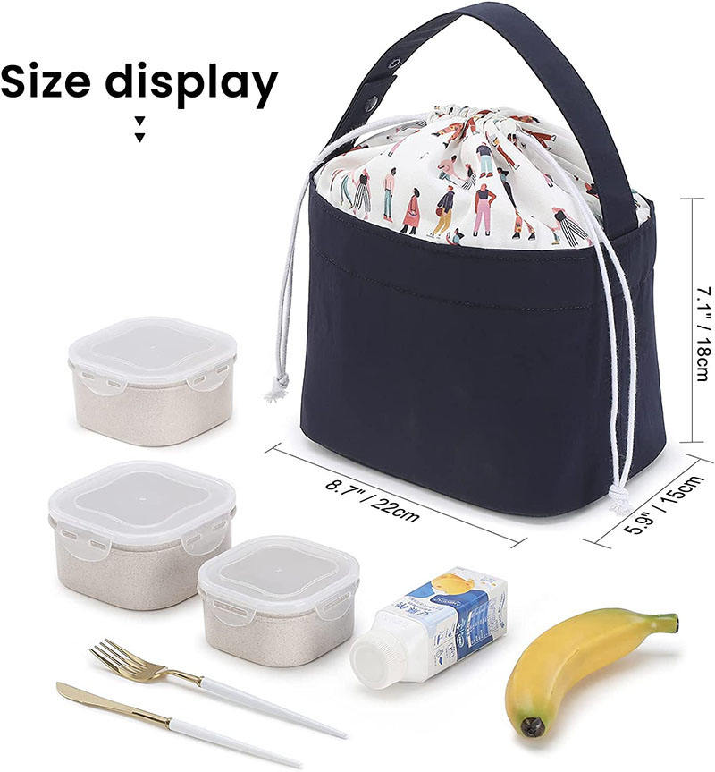 Livraison de nourriture thermique sac à lunch isolé pour enfants Mini sacs isothermes école Camping sac fourre-tout étanche avec cordon de serrage