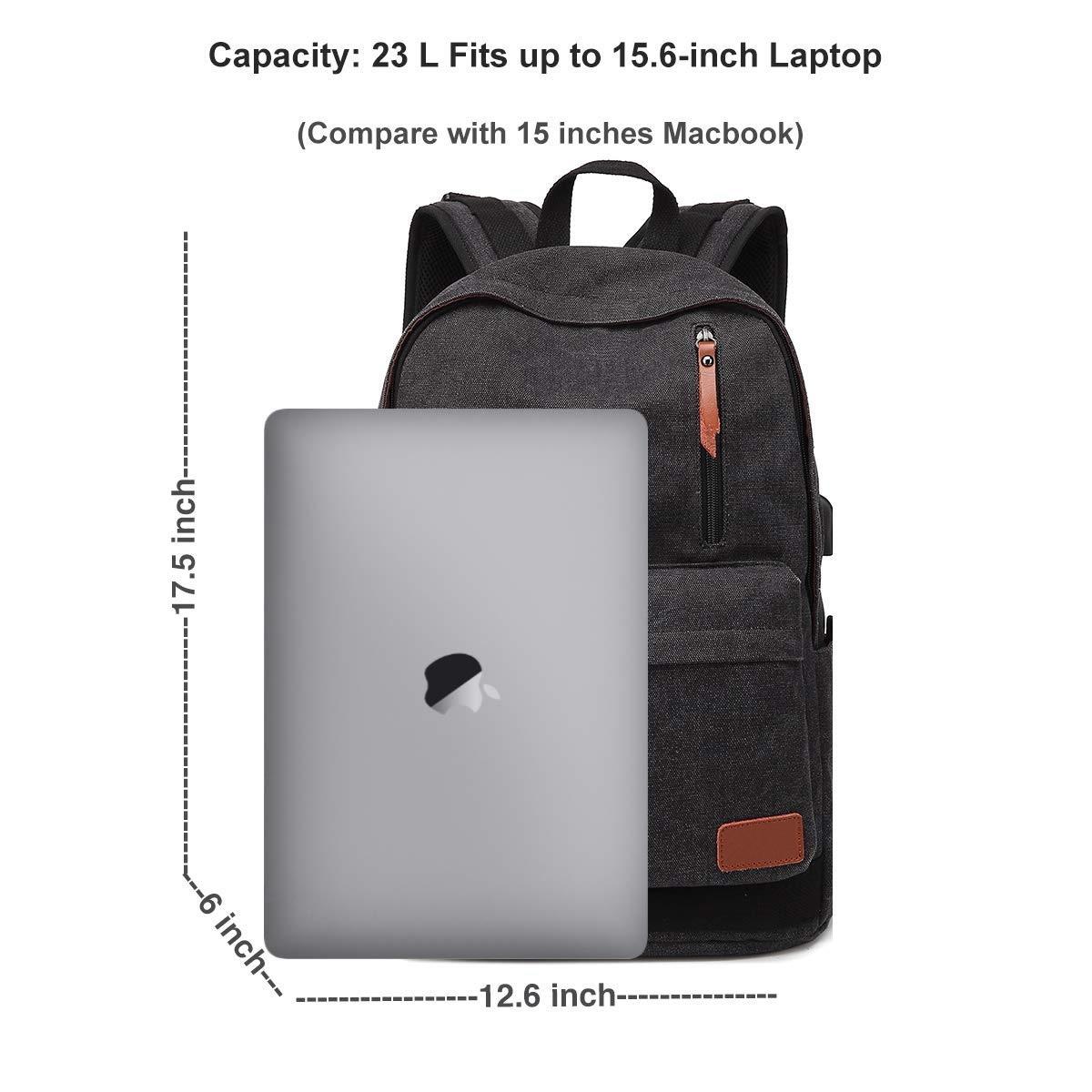 Sac à dos scolaire étanche avec sac à dos USB pour ordinateur portable en toile