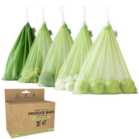 Sac en filet lavable et réutilisable de sac de maille de l'écologie RPET pour le légume fruit