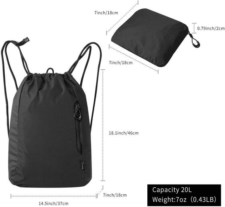 Nouvelle arrivée sacs à dos pliables avec cordon de serrage logo personnalisé de sac à dos compressible de haute qualité pour hommes femmes