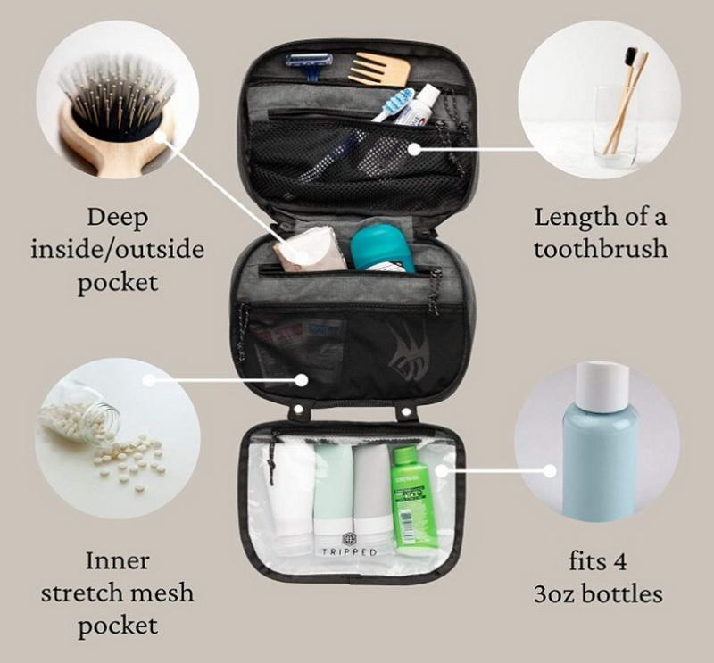 Sacs de maquillage pliables multifonctions en gros suspendus toilette organisateur de rasage sac cosmétique pour femmes avec sac de lavage de salle de bain en PVC