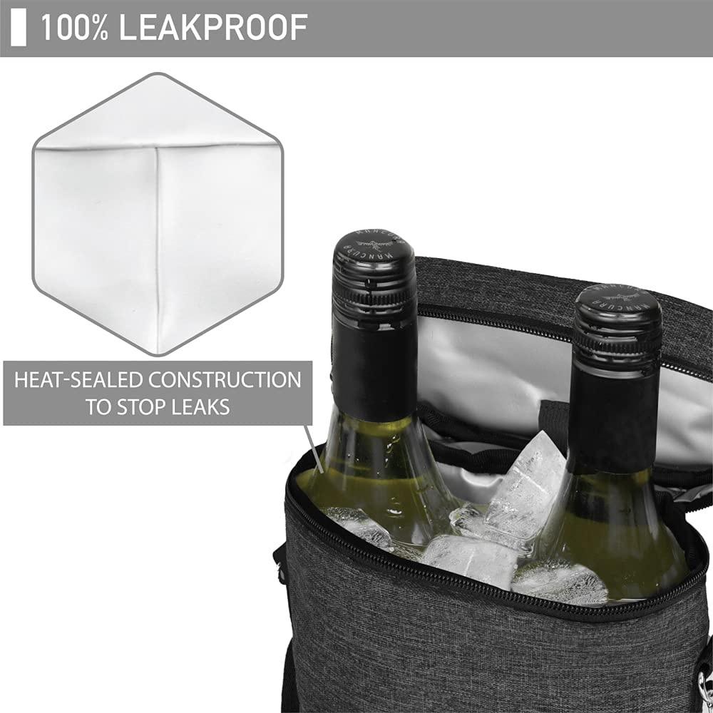 2022 extérieur 2 bouteilles Logo personnalisé vin sac isolé refroidisseur fourre-tout sacs de transport thermique organisateur sacs à main