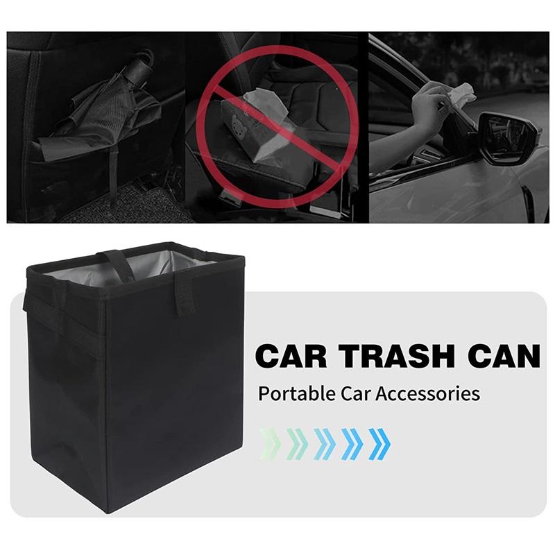 Poubelle de voiture étanche étanche pliable sac à ordures automatique portable grande capacité sac de rangement poubelle noir
