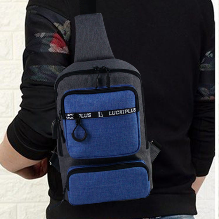 Mode affaires décontracté hommes poitrine sac unique épaule sac à dos USB fronde sac à bandoulière Pack