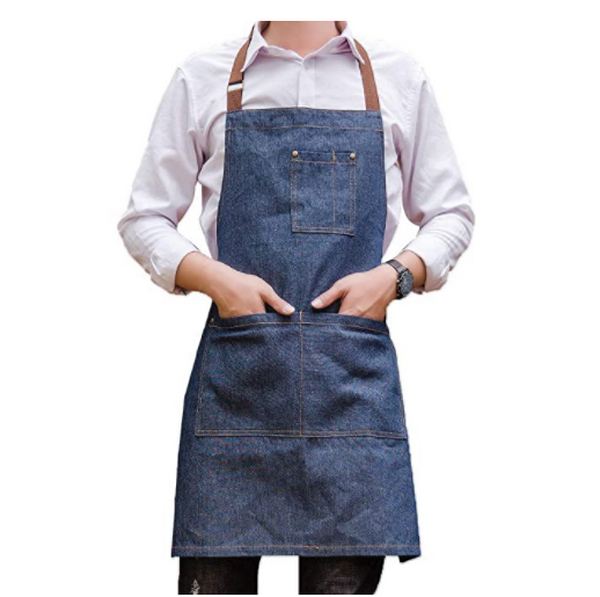 wholesale Tablier de chef de cuisine 100% coton tablier en toile denim personnalis&eacute; pour hommes / femmes