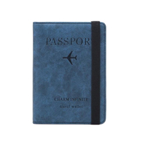 Hommes Sublimation argent pochette voyage porte-passeport couverture PU cuir passeport et vaccin porte-carte portefeuille