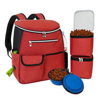 Sac à dos de voyage pour chien de compagnie multi-poches sac de rangement d'accessoires pour chien de grande capacité avec bols pliables