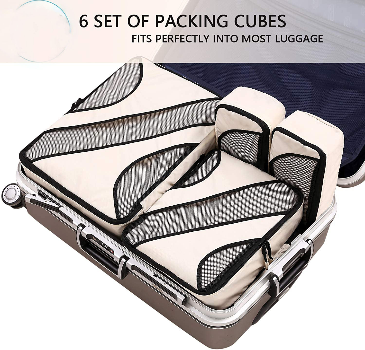 6 ensembles d'emballage Cubes 3 différentes tailles voyage bagages organisateurs d'emballage sac voyage sac organisateur pour vêtements chaussures