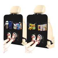 Protecteur de siège de voiture Kick Mats Lot de 2 protecteurs de siège de voiture pour siège arrière de voiture avec poches de rangement Kick Mat Back Seat Protector