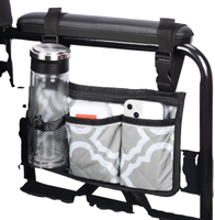 Pochette de sac de marcheur étanche 600d directe d'usine avec porte-gobelet sac latéral de fauteuil roulant sac de rangement main libre