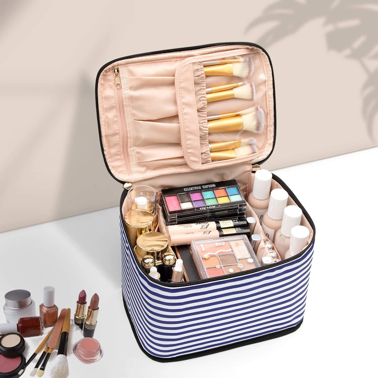 Organisateur de stockage de cosmétiques multifonctionnel trousse de maquillage grands sacs à cosmétiques de voyage pour femmes