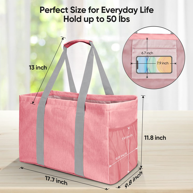 Rpet sac pliable léger pliable Durable épicerie fourre-tout épaule sac à provisions utilitaire sac fourre-tout pour les femmes