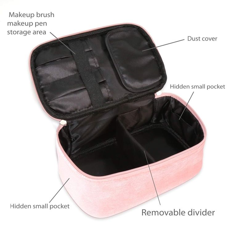 Sac de maquillage de luxe pour femmes en velours sac de rangement cosmétique Portable belle couleur rose mariée maquillage sac