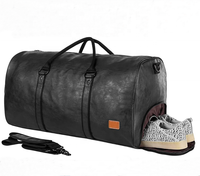 Sac de voyage en cuir imperméable avec compartiment à chaussures grand espace hommes poignée sac de sport week-end sac de sport