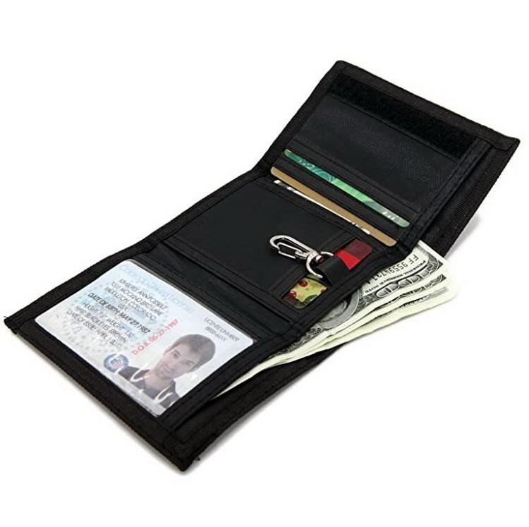 Vente en gros Camo Boys Kids Fashion RFID Credit Card Holder Case Portable Trifold Wallet avec porte-clés