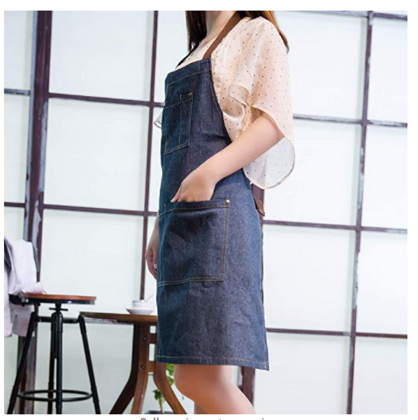 wholesale Tablier de chef de cuisine 100% coton tablier en toile denim personnalis&eacute; pour hommes / femmes