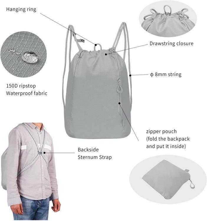 Nouveau design pliable personnalisé cordon sac à dos haute qualité mode multifonctionnel sac à dos pliant pour hommes femmes