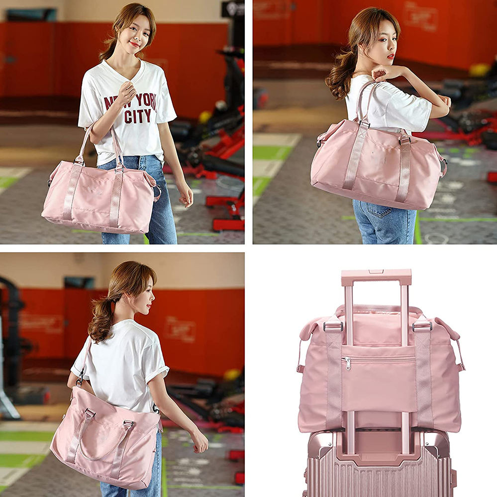 sacs fourre-tout imperméables personnalisés pour femmes sac polochon de voyage en nylon personnalisé avec séparation sèche et humide