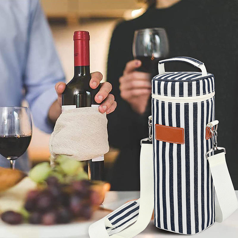 Promotion des ventes chaudes d'Amzon Feuille d'aluminium épaissie portable réfrigérée 1 bouteille Sacs isothermes d'isolation de vin