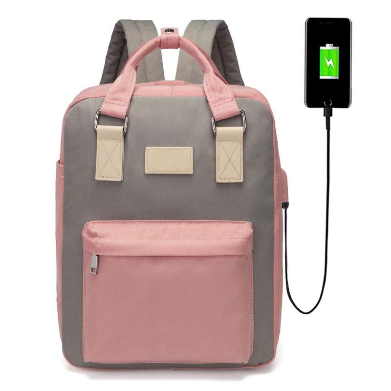 Unisexe Lycée Dames Bookbags USB Charge Sac Fourre-Tout École Ordinateur Portable Sacs À Dos Pour Adolescent