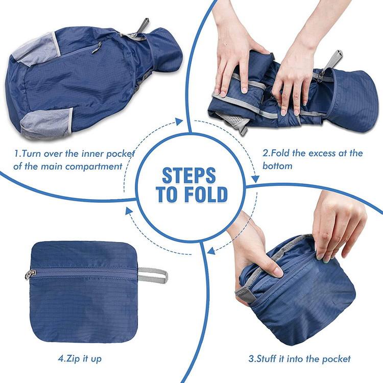 Sacs à dos pliables en nylon de grande capacité sac à dos pliable étanche sac à dos pliant personnalisé