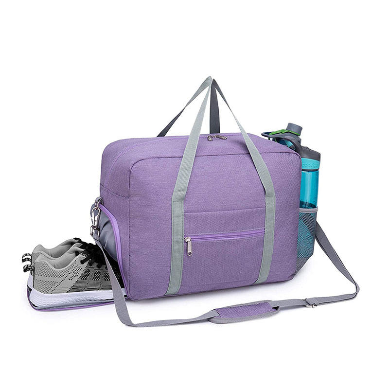 Violet femmes léger étanche voyage bagages sac polochon sport gym week-end sacs avec compartiment à chaussures