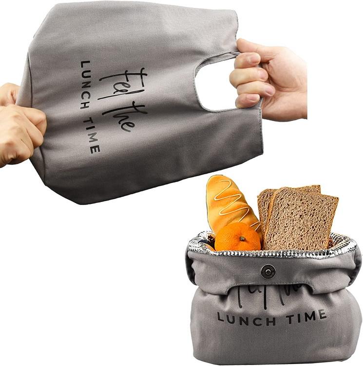 Toile de coton recyclée en gros isotherme réutilisable déjeuner thermique écologique sac isotherme sacs de rangement portables