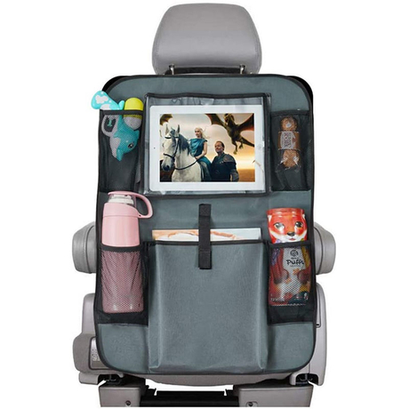 Siège arrière voiture organisateur pour enfants coup de pied tapis couverture siège de voiture protecteur avec écran tactile porte-ipad poches de rangement véhicule voyage